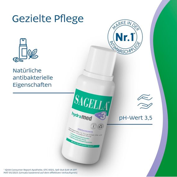 Sagella® Hydramed Intimwaschlotion, für Frauen in allen Lebensphasen mit erhöhtem Infektionsrisiko 500 ml