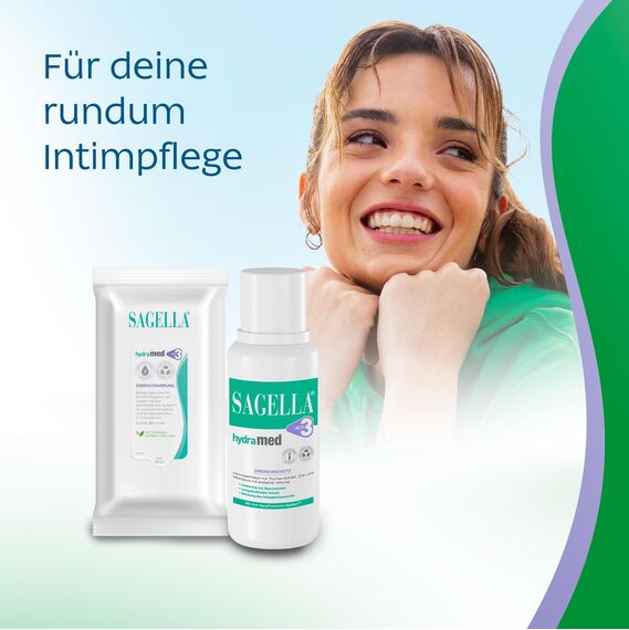 SAGELLA hydramed: Antibakterielle Waschlotion für den Intimbereich, Intimpflege bei Entzündungen und erhöhtem Infektionsrisiko, 250 ml