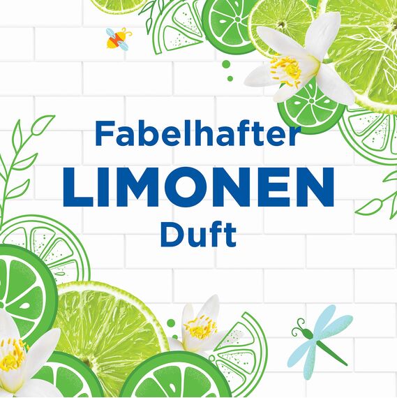 WC Ente Frische-Sticker, körbchenloser WC Spüler, bis zu 4 Wochen, Limone Duft, 1er Pack (1 x 27 g)