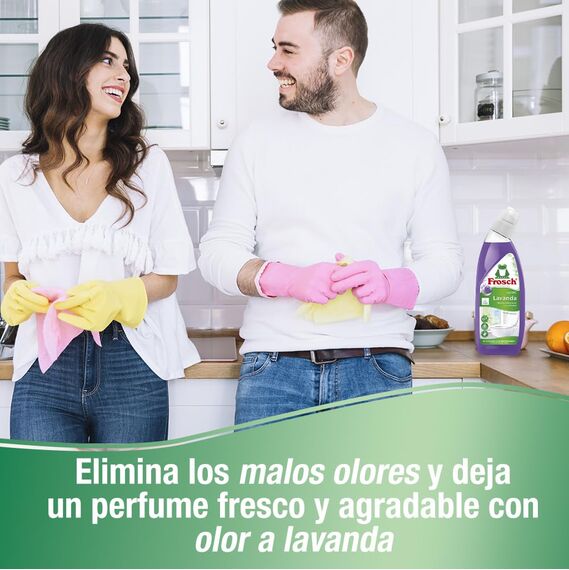 Frosch - Gel WC Ecológico, Limpiador de Cal y Residuos Para Inodoro, Higienizante con Lavanda - 750 ml