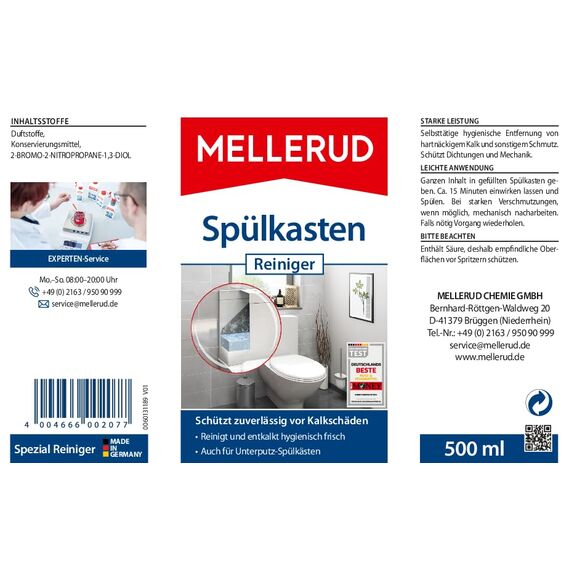 MELLERUD Spülkasten Reiniger | 1 x 0,5 l | Effektives Reinigungsmittel zum Entfernen von Ablagerungen im Spülkasten