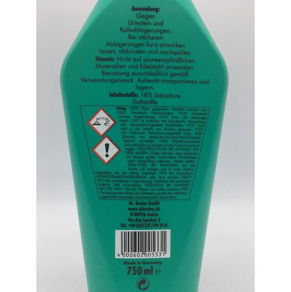 Dr. Becher Urinstein Entferner WC-Reiniger 1532000-750ml | Flasche (750 ml)