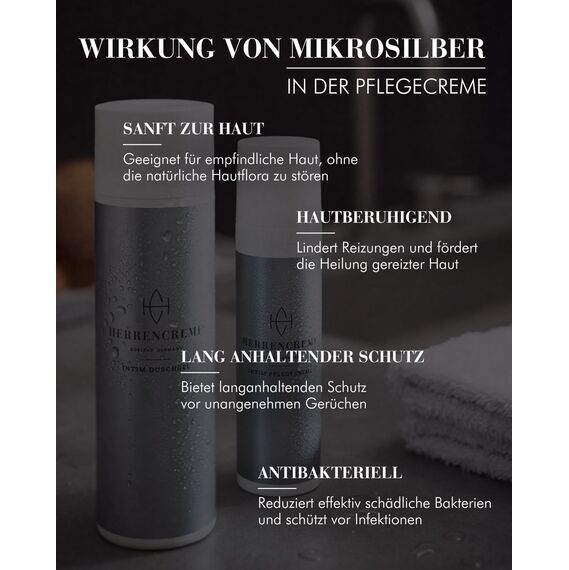 HERRENCREME Intim Pflegecreme für Männer 75 ml I Intimcreme mit Mikrosilber I Bei trockener & gereizter Haut I Intimpflege Männer vom Urologen entwickelt I vegan & dermatologisch getestet