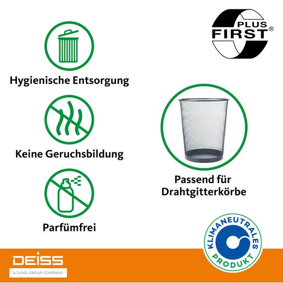 Müllbeutel DEISS FIRST PLUS weiß 85 L, 50 Stück