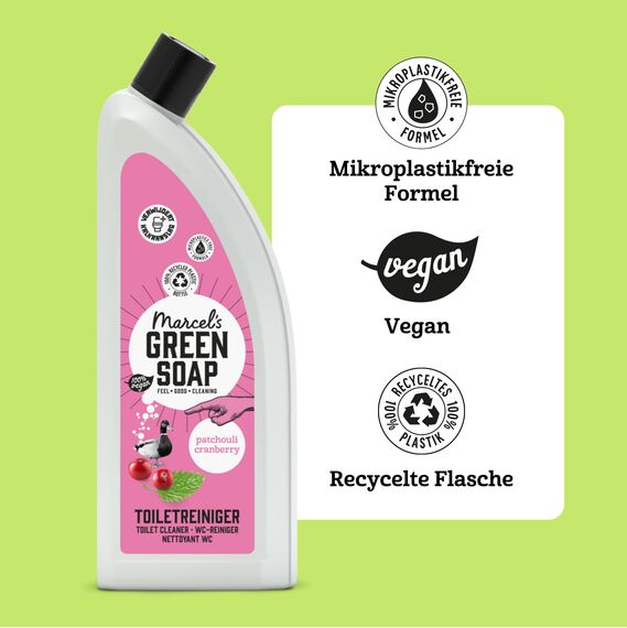 Marcel's Green Soap WC-Reiniger Patchouli & Cranberry – Toilettenreiniger ohne Chlor/Bleichmittel – entkalkend, gegen Urinstein – vegan & 98% biologisch abbaubar – 750 ml