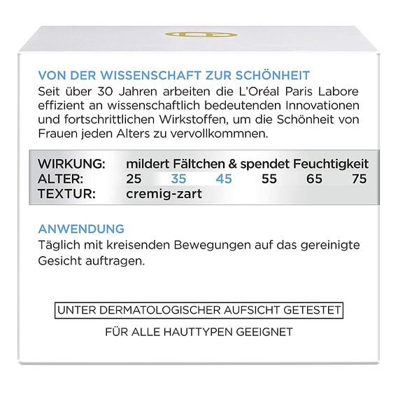 L'Oréal Paris Feuchtigkeitspflege für das Gesicht, Pflegende Anti-Aging Creme mit Kollagen Biosphären, Mildert Fältchen und spendet 24H Feuchtigkeit, Anti-Falten Experte 35+, 1 x 50ml
