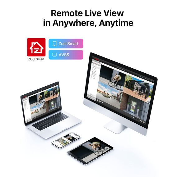 ZOSI 1080P Verkabelt Aussen Überwachungskamera Set ohne Festplatte, 8CH HDMI DVR, 4 Outdoor 2MP Video Sicherheitskamera, IR Nachtsicht, Bewegungsalarm