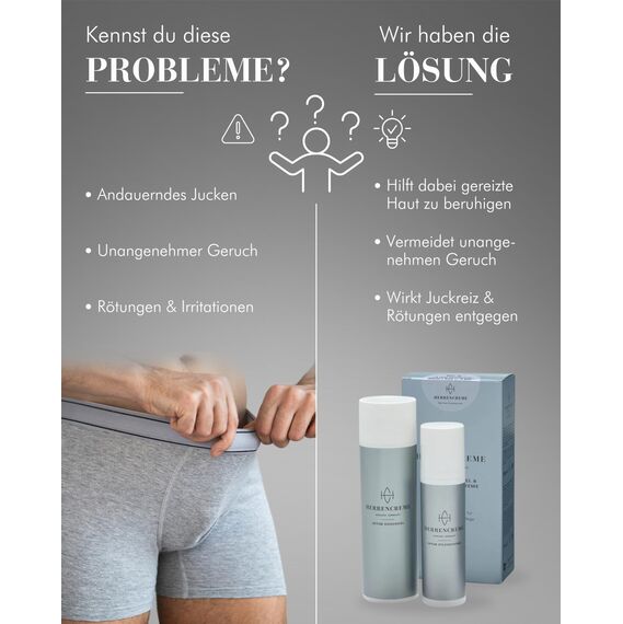 HERRENCREME Intim Duschgel für Männer 200 ml I Waschgel für Körper & Intimbereich I sanfte Pflege & Reinigung I Männer Intimpflege vom Urologen entwickelt I vegan & dermatologisch getestet
