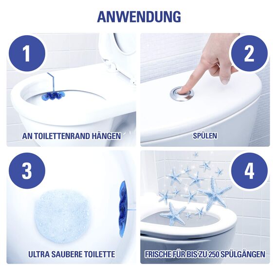 Cillit Bang Blue Wave 6 WC Blauspüler, Duopack Ozean Frische, 3er Pack (3 x 2 Stück)