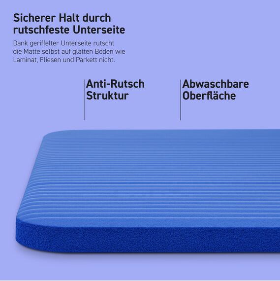 MSPORTS Gymnastikmatte Premium inkl. Tragegurt + Übungsposter + Workout App I Hautfreundliche Fitnessmatte 190 x 100 x 1,5 cm - Königsblau - Phthalatfreie Yogamatte