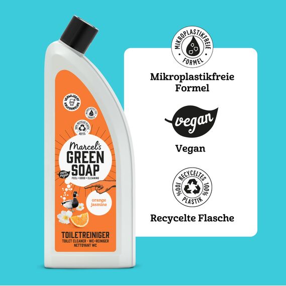 Marcel's Green Soap WC-Reiniger Orange & Jasmin – Toilettenreiniger ohne Chlor/Bleichmittel – entkalkend, gegen Urinstein – vegan & 98% biologisch abbaubar – 750 ml