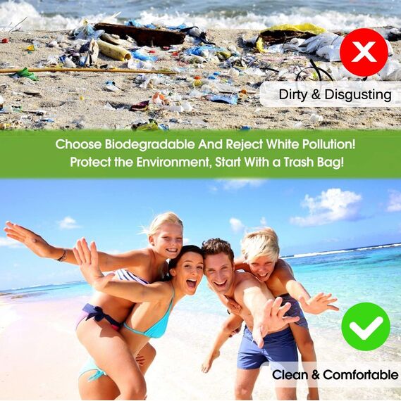 Kompostierbare Müllbeutel 20l, Biomüllbeutel 4-6 Gallonen 100 Zählungen, Dicker Abbaubarer Müllsack kompostierbar Für Lebensmittel-/Haushalts-/Gartenabfälle in Küche-/Büro-/Haushalt-/ Haustier