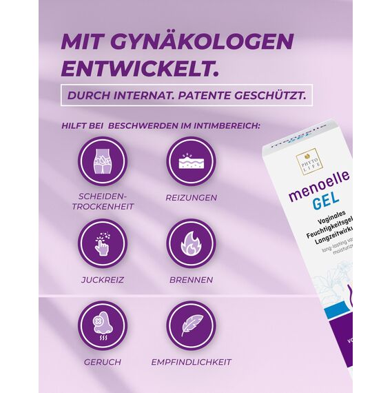 menoelle® Bio Vaginalgel – pflegt das Scheidenmilieu bei bakterieller Vaginose & Scheidenpilz, ideal bei Juckreiz, Brennen, Ausfluss, Geruch; spendet Feuchtigkeit & reguliert pH-Wert – 100 ml