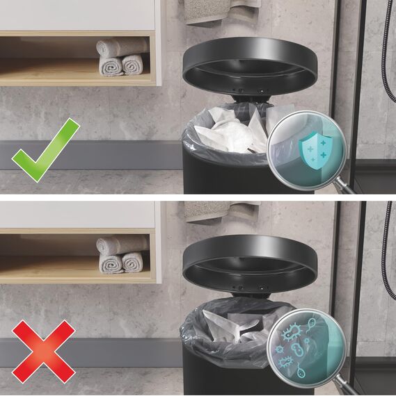 Swirl Reißfest & Dicht Bad & Kosmetik Tragegriff Müllbeutel 5 l (4 x 40 Beutel), tropfsichere Kosmetik-Müllsäcke, reißfeste Mülltüten mit praktischem Tragegriff