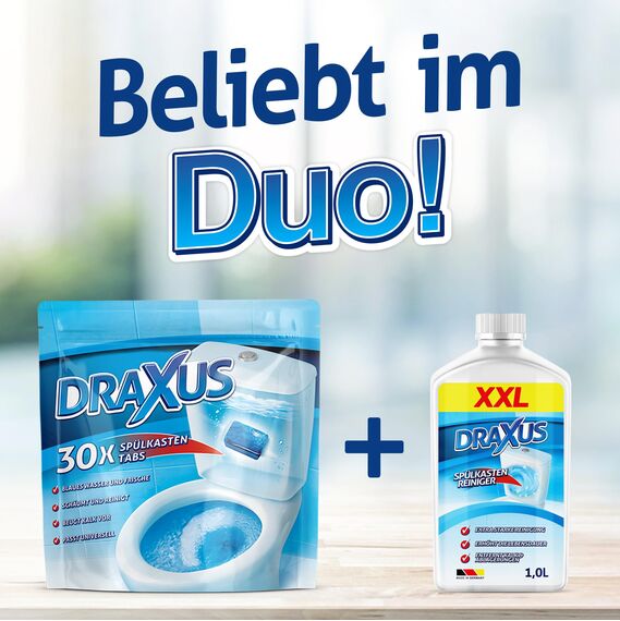 DRAXUS 30x Spülkasten Tabs, Wasserkastenwürfel für den Spülkasten im Vorratspack, WC Tabs färben das Wasser blau, Sorgen für Frische und Sauberkeit