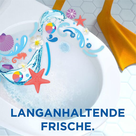 WC-Ente Frische-Siegel Nachfüller, körbchenloser WC-Reiniger, WC Duft, Ocean Wave, 3 x 2 Nachfüller (6 Stück)