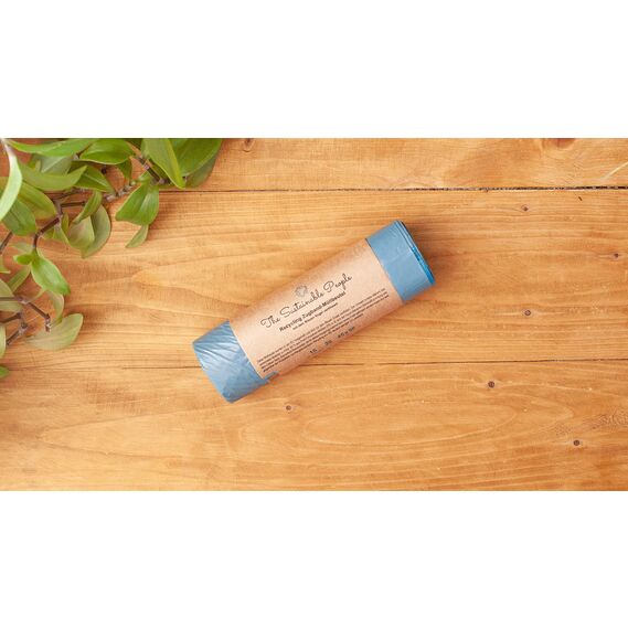 TSP Recycling Zugband Müllbeutel 20L - zu mind. 90% aus Post-Consumer-Abfällen (PE) - Blauer Engel zertifiziert - sicher & reißfest - für den Restmüll und die Wertstoffsammlung (20 Liter (15 Stück))