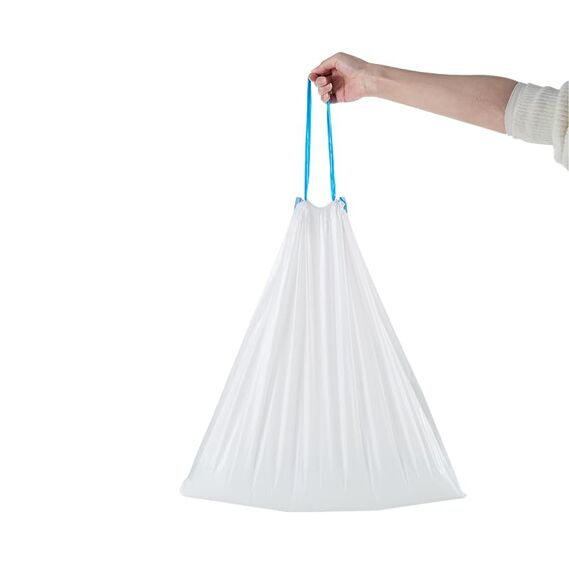 RMAN 90 Stück Mülltüten mit Tragegriff Selbstreinigende Katzentoilette Müllbeutel Katzentoilettenbeutel mit Zugbändern Langlebige Reißfest Flüssigkeitsdicht - 6 Rollen