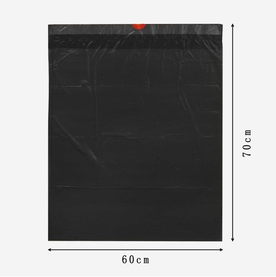 Aitodos 60 Stück Müllbeutel, L*H: 60 x 70 cm, Fassungsvermögen: 45l, Schwarz, Polyethylen-Müllbeutel, passend für die Meisten Mittleren Mülleimer ''45 l'' (6 Rollen, 10 pro Rolle)