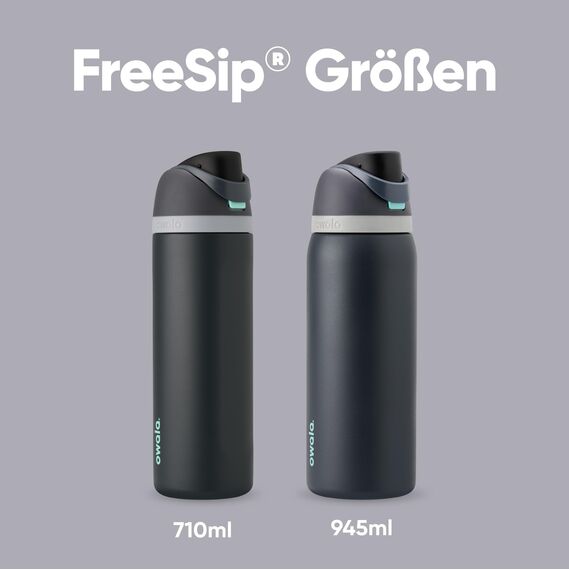 Owala FreeSip Isolierte Edelstahl Trinkflasche mit Strohhalm, 945 ml – BPA-frei, optimal für Sport, Fitness, Outdoor und Reisen, Foggy Tide