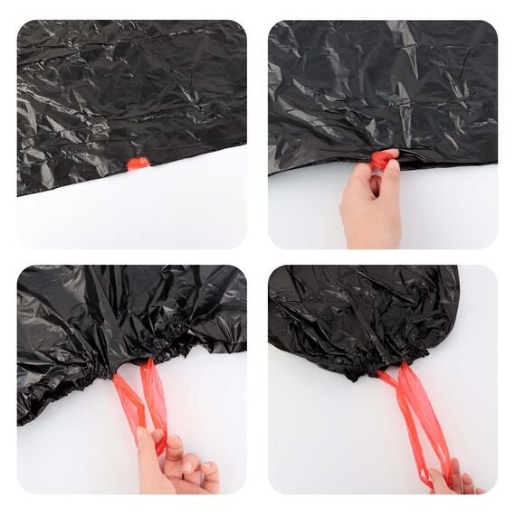 Aitodos 60 Stück Müllbeutel, L*H: 60 x 70 cm, Fassungsvermögen: 45l, Schwarz, Polyethylen-Müllbeutel, passend für die Meisten Mittleren Mülleimer ''45 l'' (6 Rollen, 10 pro Rolle)