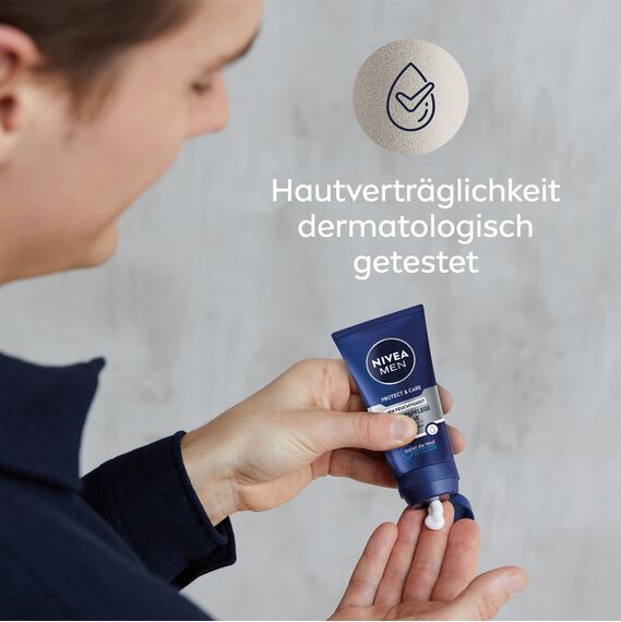 NIVEA MEN Protect & Care Gesichtspflege Creme, beruhigende Feuchtigkeitscreme für Männer, 48h feuchtigkeitsspendende Gesichtscreme mit Aloe Vera und Pro Vitamin B5 (75 ml)