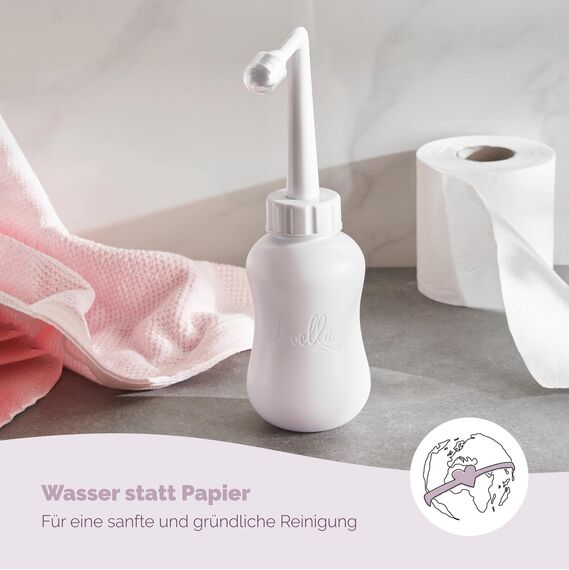 Livella Intimdusche in Weiß (400 ml) – Entwickelt in Deutschland - Für eine sanfte und hygienische Reinigung des Intimbereichs – Mehr Wohlbefinden im Wochenbett – Ideal als Reisebidet und Podusche