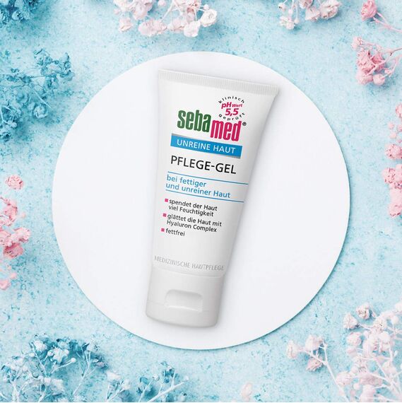sebamed Unreine Haut Pflege-Gel, glättet die Haut mit Hyaluron Complex, beruhigt und pflegt die unreine und fettige Haut, Inhalt 50 ml (2er Pack)