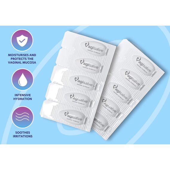 Vagisalve Vaginalzäpfchen | Vaginale Feuchtigkeitscreme | Schnelle und langanhaltende Linderung von vaginaler Trockenheit und Beschwerden | Lindert Reizungen | 7 stück (Pack of 1, 7, stück)