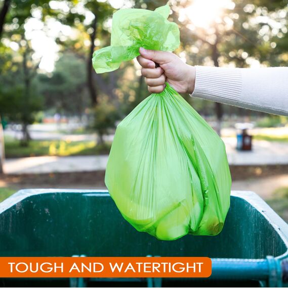 Tekenewbse 150 Stück Biomüllbeutel, Müllbeutel 25L, Bio Müllbeutel, Biomülltüten, Kompostierbare Müllbeutelm, Biomüllbeutel Papier, Bio Mülltüten, Biomüllsäcke, Müllsäcke, Trash Bags(50X60cm,Grün)