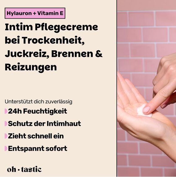 Natürliche Vaginal Creme gegen Scheidentrockenheit, Juckreiz & Irritationen im Intimbereich - Beruhigende Feuchtcreme mit Milchsäure & pH-Wert angepasst, Intimpflege Damen Wundcreme (50ml)