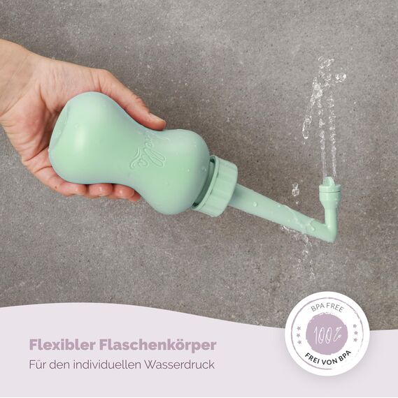 Livella Intimdusche in Mint (400 ml) – Entwickelt in Deutschland - Für eine sanfte und hygienische Reinigung des Intimbereichs – Mehr Wohlbefinden im Wochenbett – Ideal als Reisebidet und Podusche