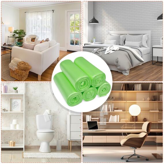 Tekenewbse 150 Stück Biomüllbeutel, Müllbeutel 25L, Bio Müllbeutel, Biomülltüten, Kompostierbare Müllbeutelm, Biomüllbeutel Papier, Bio Mülltüten, Biomüllsäcke, Müllsäcke, Trash Bags(50X60cm,Grün)