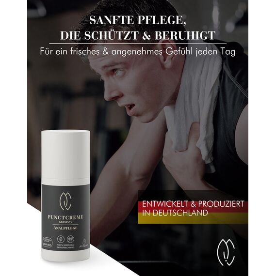HERRENCREME Punctcreme Analpflege 30 ml I Pflegecreme für empfindlichen Analbereich I Analcreme für Männer & Frauen I Intimpflege vom Facharzt entwickelt I vegan & dermatologisch getestet