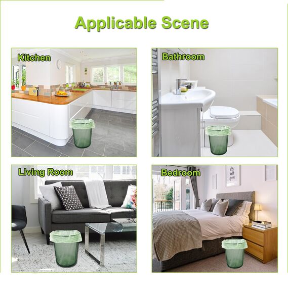 120 Stück Biomüllbeutel 10L, KITBEST Bio Müllsäcke Müllbeutel Abfallsäcke Biomülltüten Kompostierbare, Reißfeste Bio Beutel Küchen Lebensmittel Abfallbeutel für Küche, Büro, Wohnzimmer (45 x 50 cm)