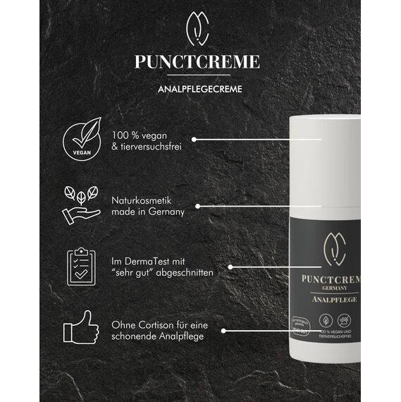 HERRENCREME Punctcreme Analpflege 30 ml I Pflegecreme für empfindlichen Analbereich I Analcreme für Männer & Frauen I Intimpflege vom Facharzt entwickelt I vegan & dermatologisch getestet