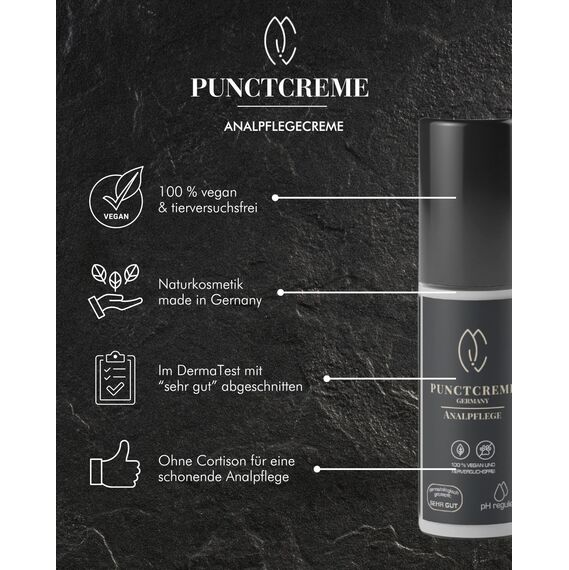 HERRENCREME Punctcreme Analpflege 5 ml I Pflegecreme für empfindlichen Analbereich I Analcreme für Männer & Frauen I Intimpflege vom Facharzt entwickelt I vegan & dermatologisch getestet