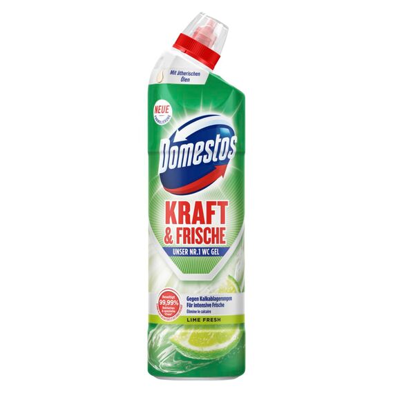 Domestos Kraft & Frische WC-Gel Lime Fresh sorgt für hygienische Sauberkeit im Badezimmer (Packung mit 2)