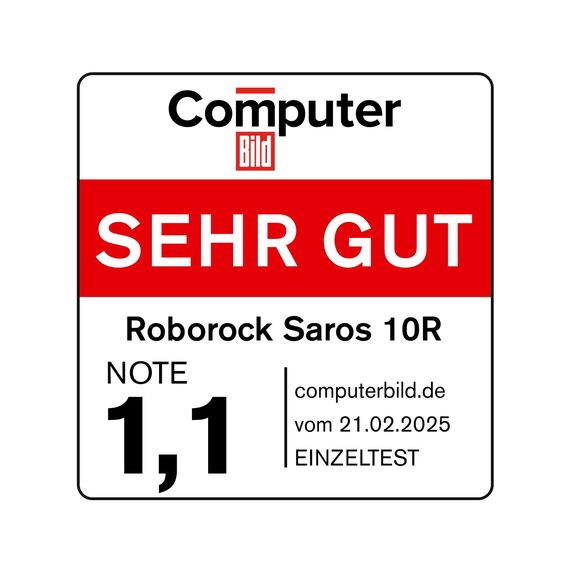 roborock Saros 10R Saugroboter mit Wischfunktion&angebbarem Wischmopp, 22,000 Pa, 7,98cm Ultra-Slim Design, StarSight System 2.0, Zero-Tangle System