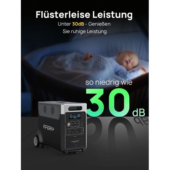 AFERIY 3600W Powerstation, 3840Wh LiFePO4 Tragbare Solargenerator mit 3x230V AC Ausgang 3600W (7200W Peak), Solargenerator Schnelles Stromspeicher Aufladen für Zuhause, Stromausfall, Camping