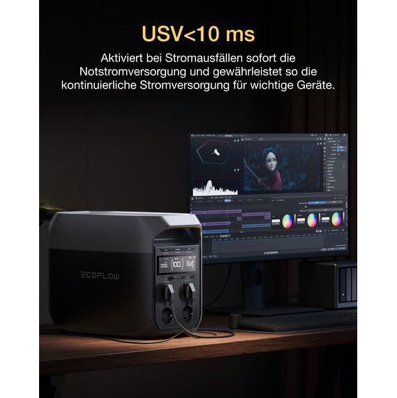 EF ECOFLOW Delta 3 Tragbare Powerstation, 1024Wh Solargenerator Schnellladung, erweiterbar auf 5kWh, für Zuhause, Camping und Reise, Kleine Verpackungsmängel, Produkt unbenutzt(Generalüberholt)