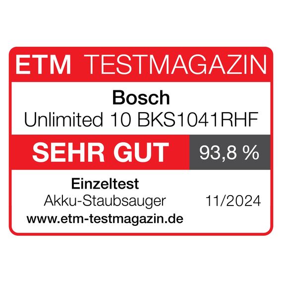 Bosch Akku-Staubsauger Unlimited 10 BKS1041RHF, kabellos, MicroClean Technology, TFT-Display, Staubkomprimierung, HEPA-Filtersystem, Knickrohr, 10 Jahre Motorgarantie, 4.0 Ah Akku, LED-Licht, rosé