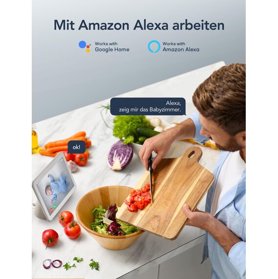 GNCC Überwachungskamera Innen - 2K Kamera Überwachung Innen, 360° WLAN Kamera Indoor mit Nachtsicht, Hundekamera mit App, Zwei-Wege-Audio, Bewegungserkennung, kompatibel mit Alexa, 2 Stück