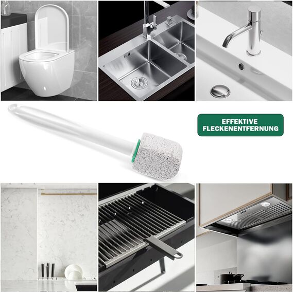 Bimsstein Toilettenreiniger, 6 Stück Bimsstein Toilette mit 1 Griff, Bimsstein für Toilette, Badezimmer, Küche, Pools, zur Entfernung von hartnäckigen Flecken