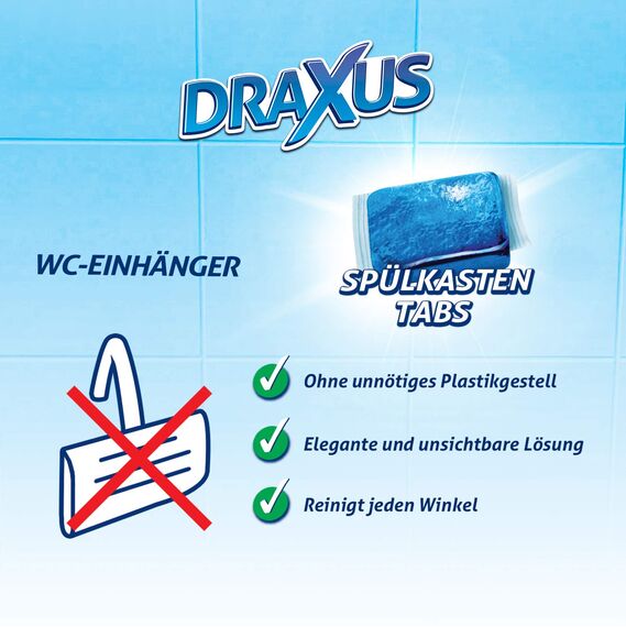 DRAXUS 30x Spülkasten Tabs I Wasserkastenwürfel für den Spülkasten im Vorratspack I WC Tabs färben das Wasser blau I Sorgen für Frische und Sauberkeit (3x Spar-Set)