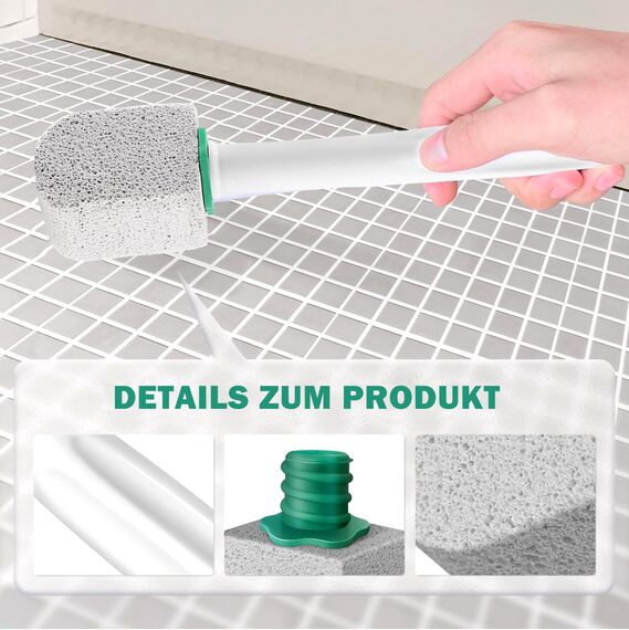 Bimsstein Toilettenreiniger, 6 Stück Bimsstein Toilette mit 1 Griff, Bimsstein für Toilette, Badezimmer, Küche, Pools, zur Entfernung von hartnäckigen Flecken