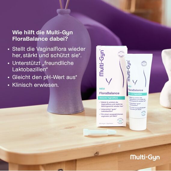 Multi-Gyn FloraBalance - Vaginalgel mit Milchsäure - Wiederherstellung, Stärkung & Schutz der Intimflora* - Optimiert den vaginalen pH-Wert - klinisch erwiesen - 50ml
