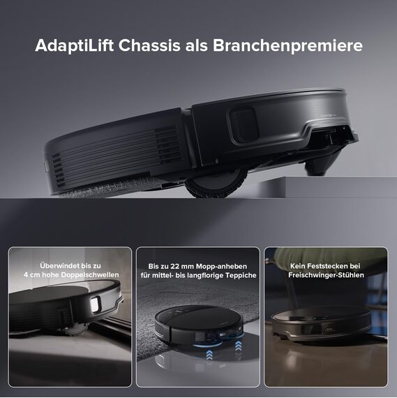 roborock Saros 10R Saugroboter mit Wischfunktion&angebbarem Wischmopp, 22,000 Pa, 7,98cm Ultra-Slim Design, StarSight System 2.0, Zero-Tangle System