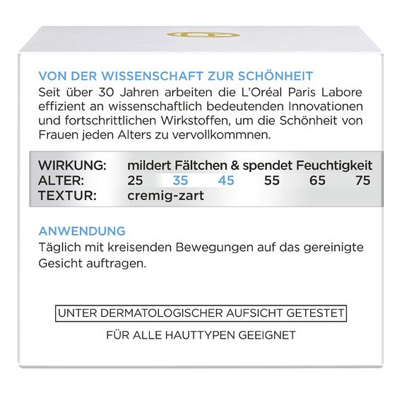 L'Oréal Paris Feuchtigkeitspflege für das Gesicht, Pflegende Anti-Aging Creme mit Kollagen Biosphären, Mildert Fältchen und spendet 24H Feuchtigkeit, Anti-Falten Experte 35+, 1 x 50ml (Packung mit 2)