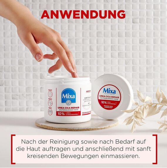Mixa Urea Cica Repair+ Set: 3er Pack | Hauterneuernde Creme (3x400ml) | Gegen trockene, rissige & irritierte Haut | Mit Urea & Niacinamide| Für Gesicht, Körper & Hände | Zieht schnell ein